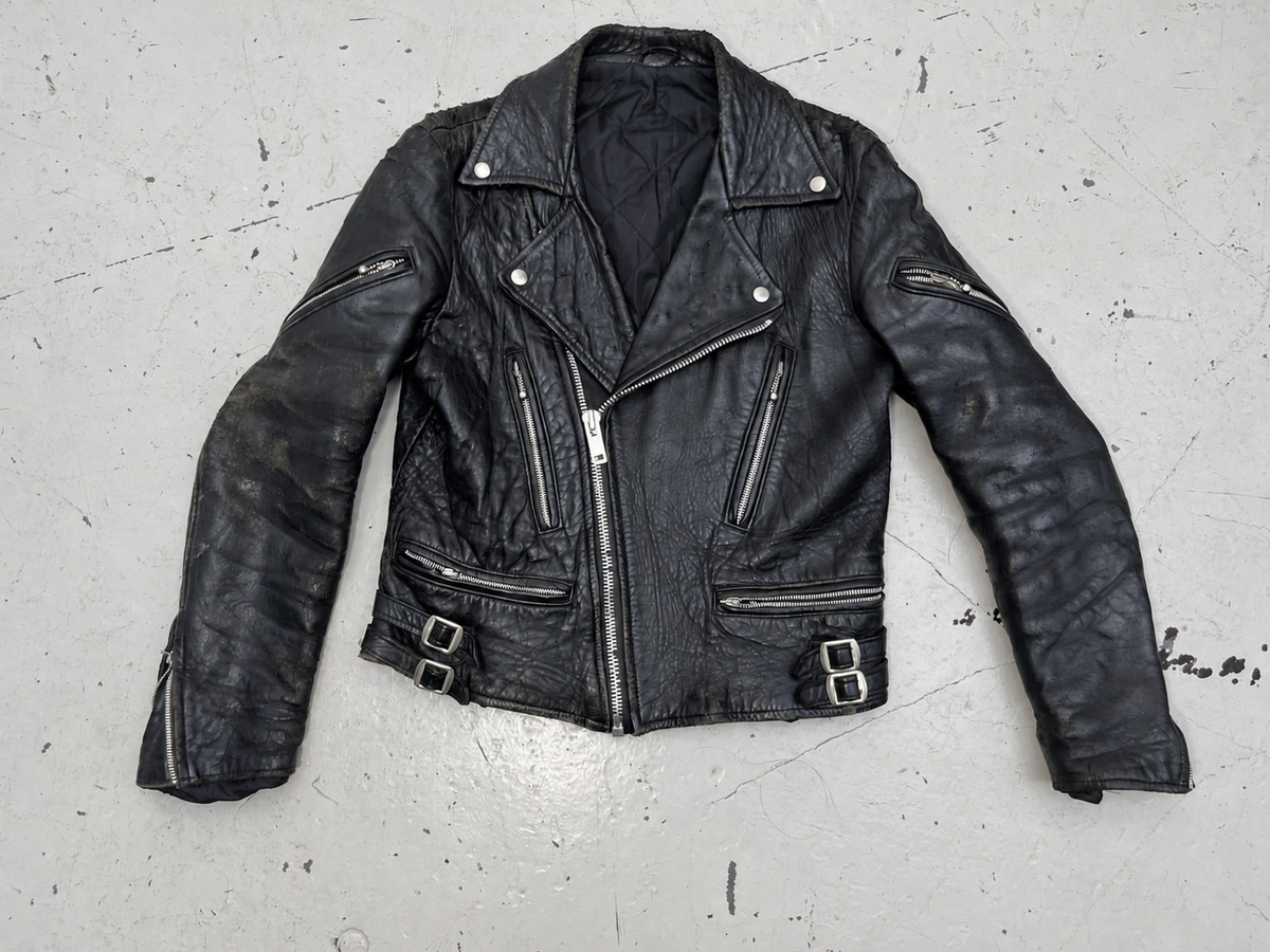 1970s American Vintage Leather Biker Jacket