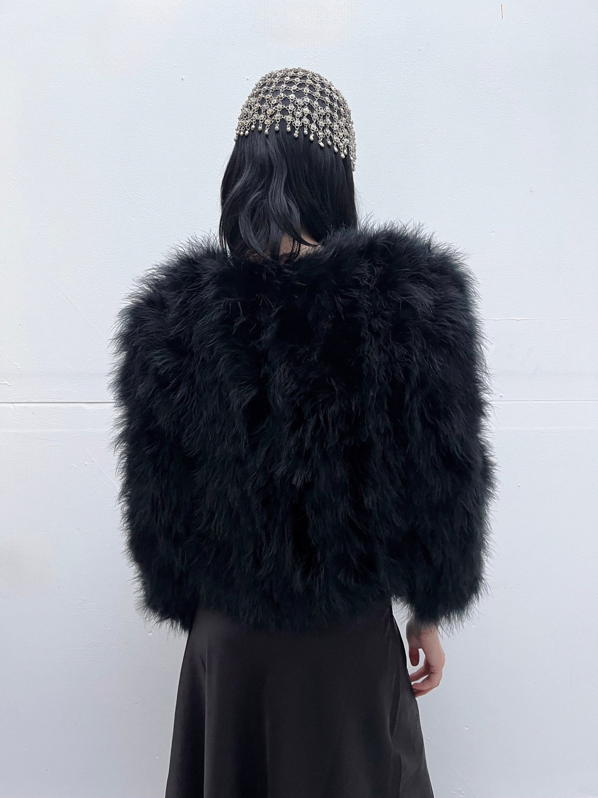 Marabou feather fur jacket