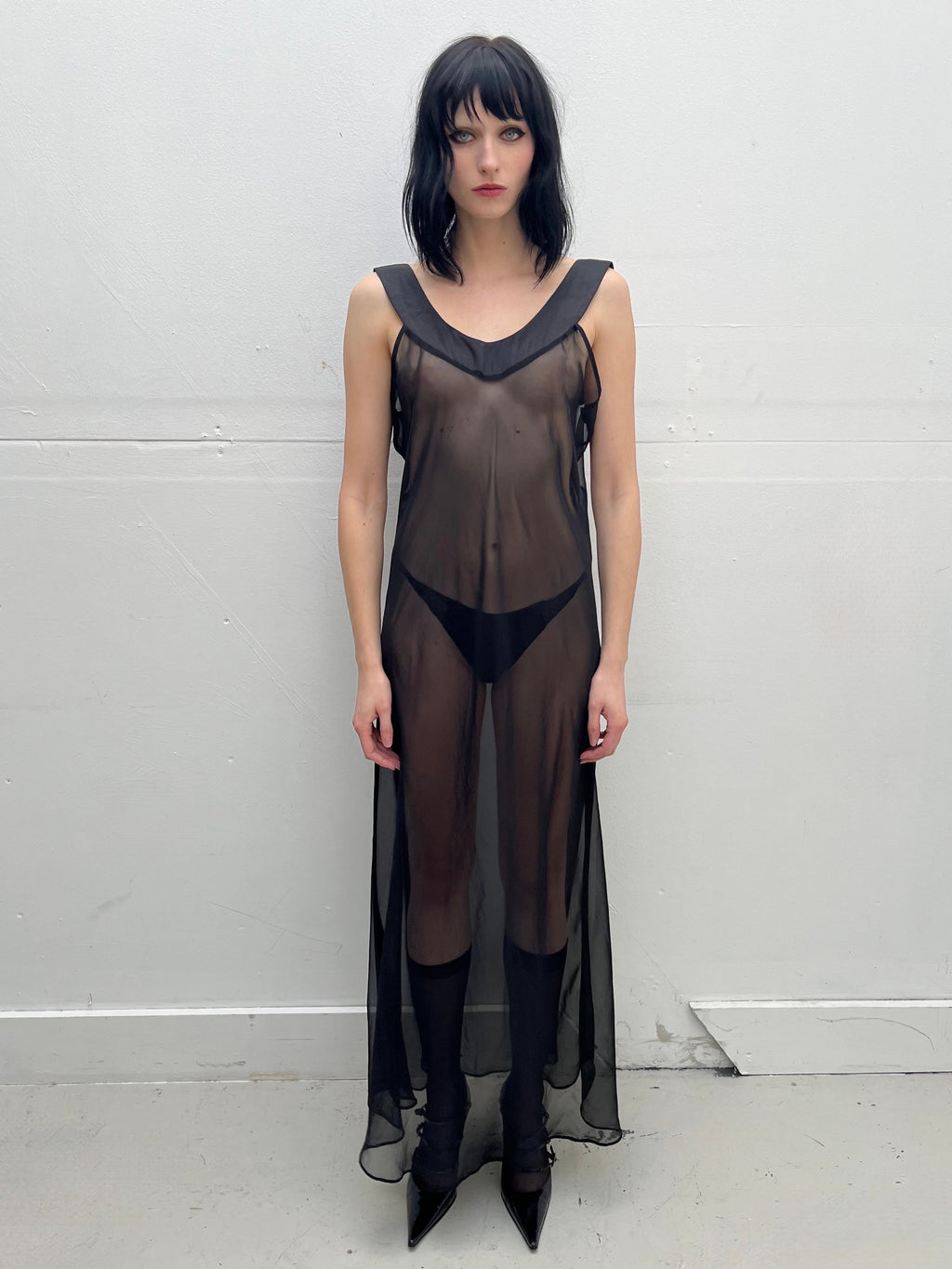Fallen Angel chiffon silk sheer gown