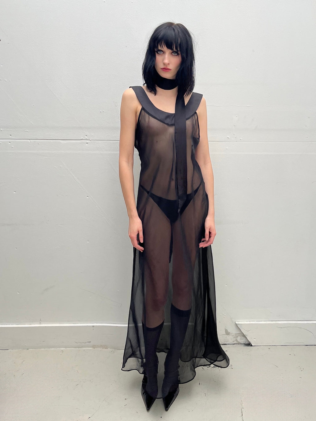 Fallen Angel chiffon silk sheer gown