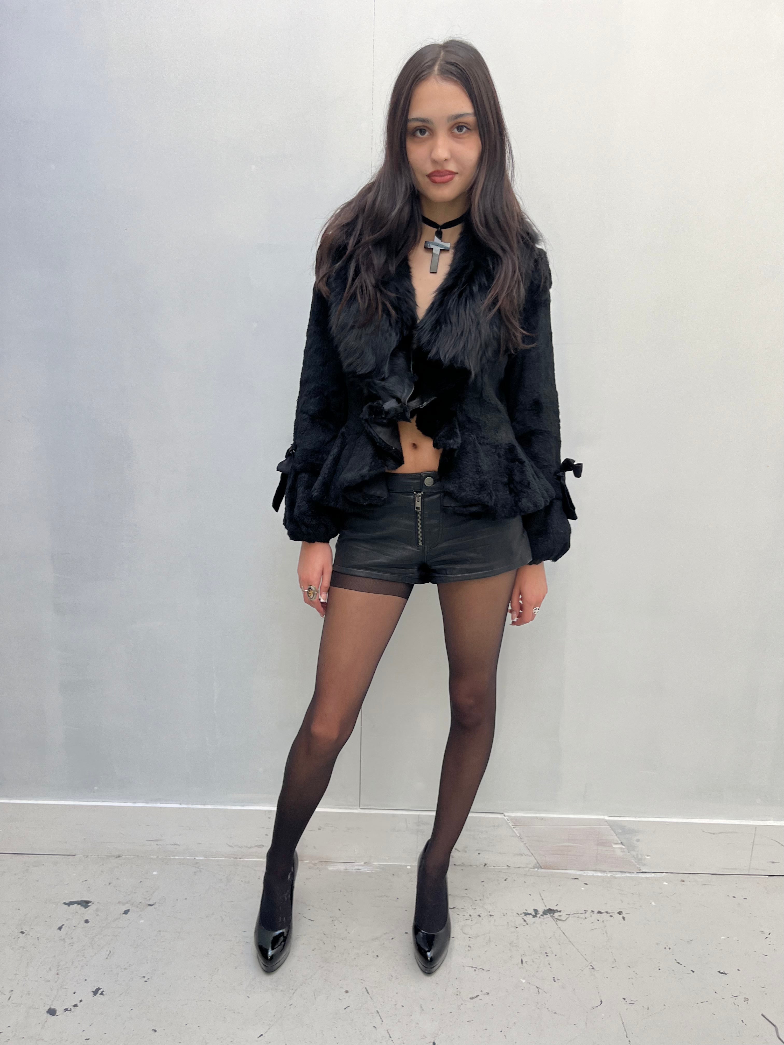 Vintage Black Fox Fur Jacket