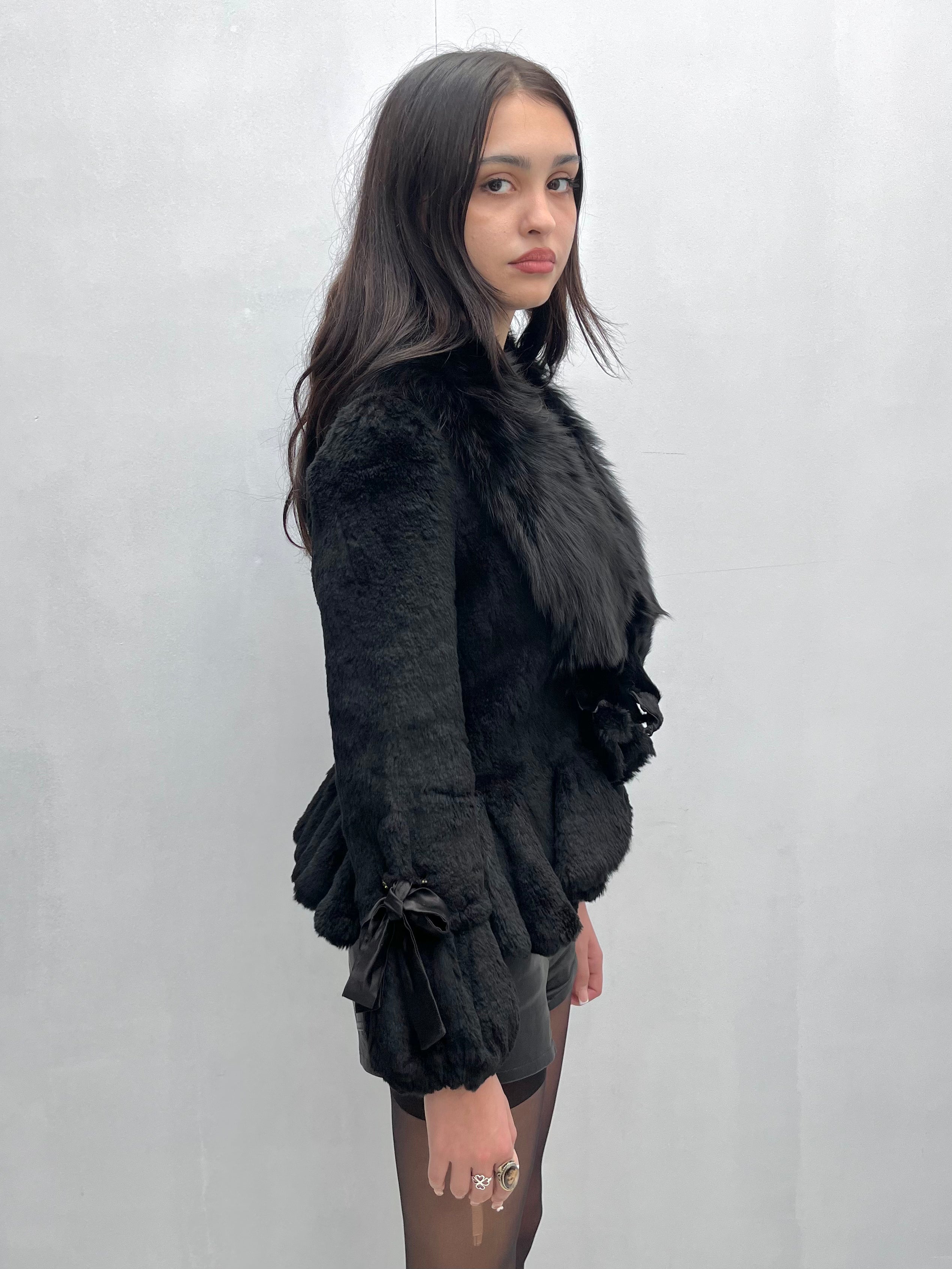 Vintage Black Fox Fur Jacket