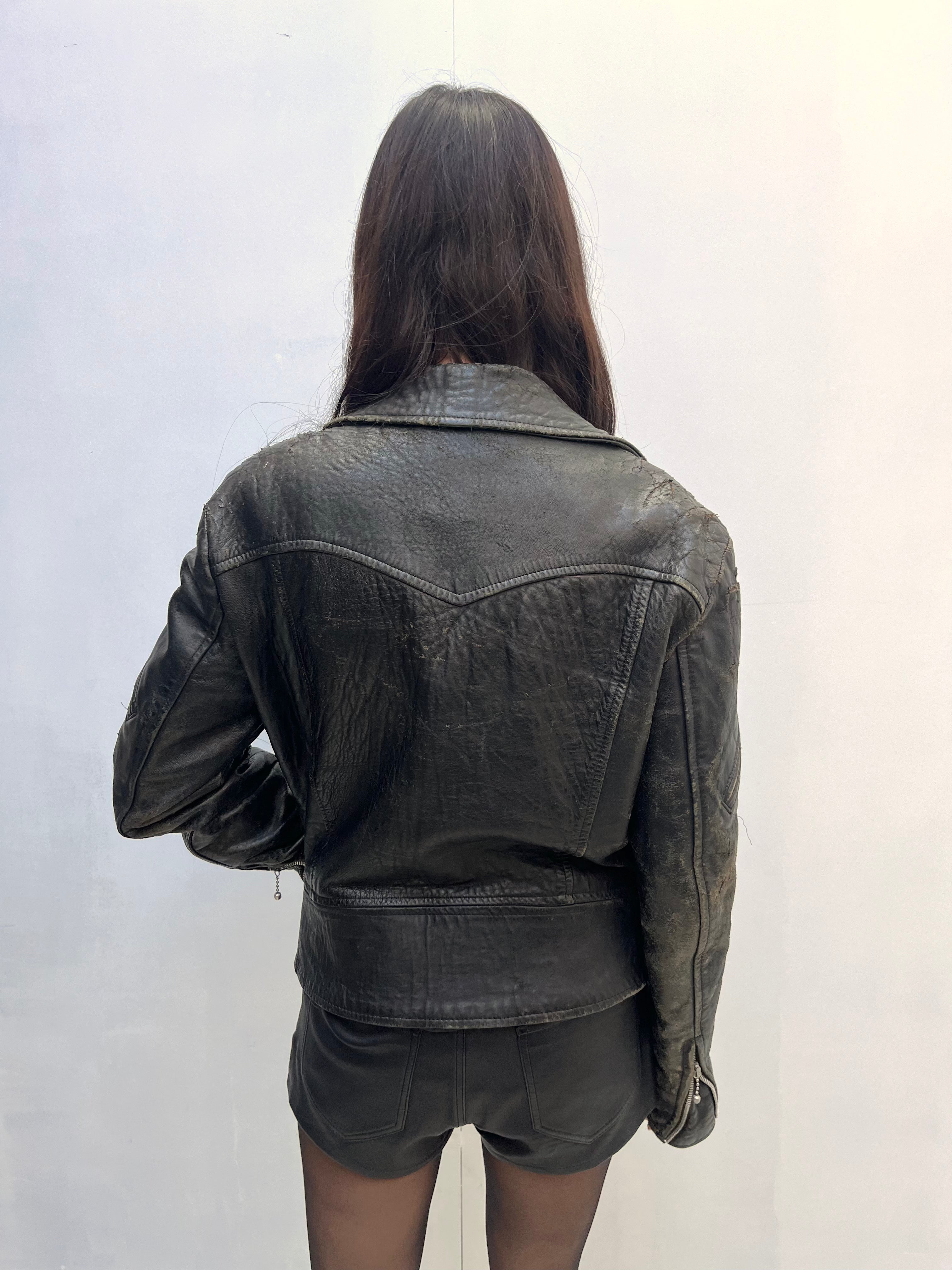 1970s American Vintage Leather Biker Jacket