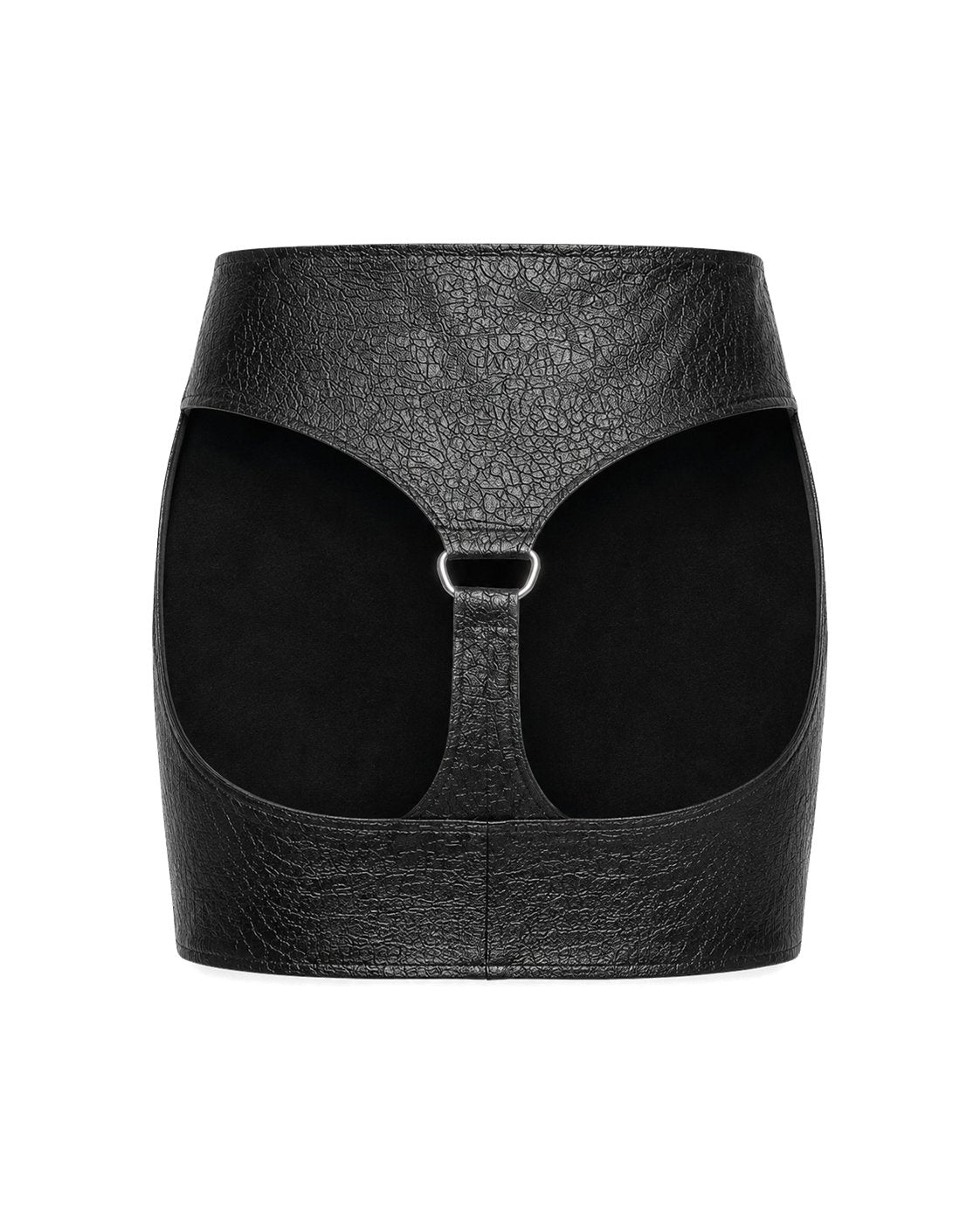 Desire leather cut out skirt