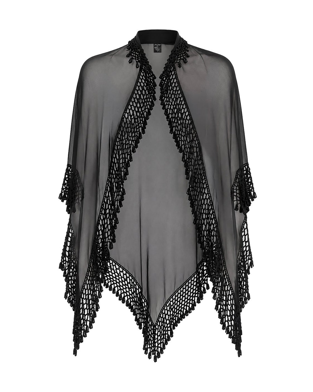 Autoluminescent silk chiffon cape top