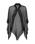 Autoluminescent silk chiffon cape top