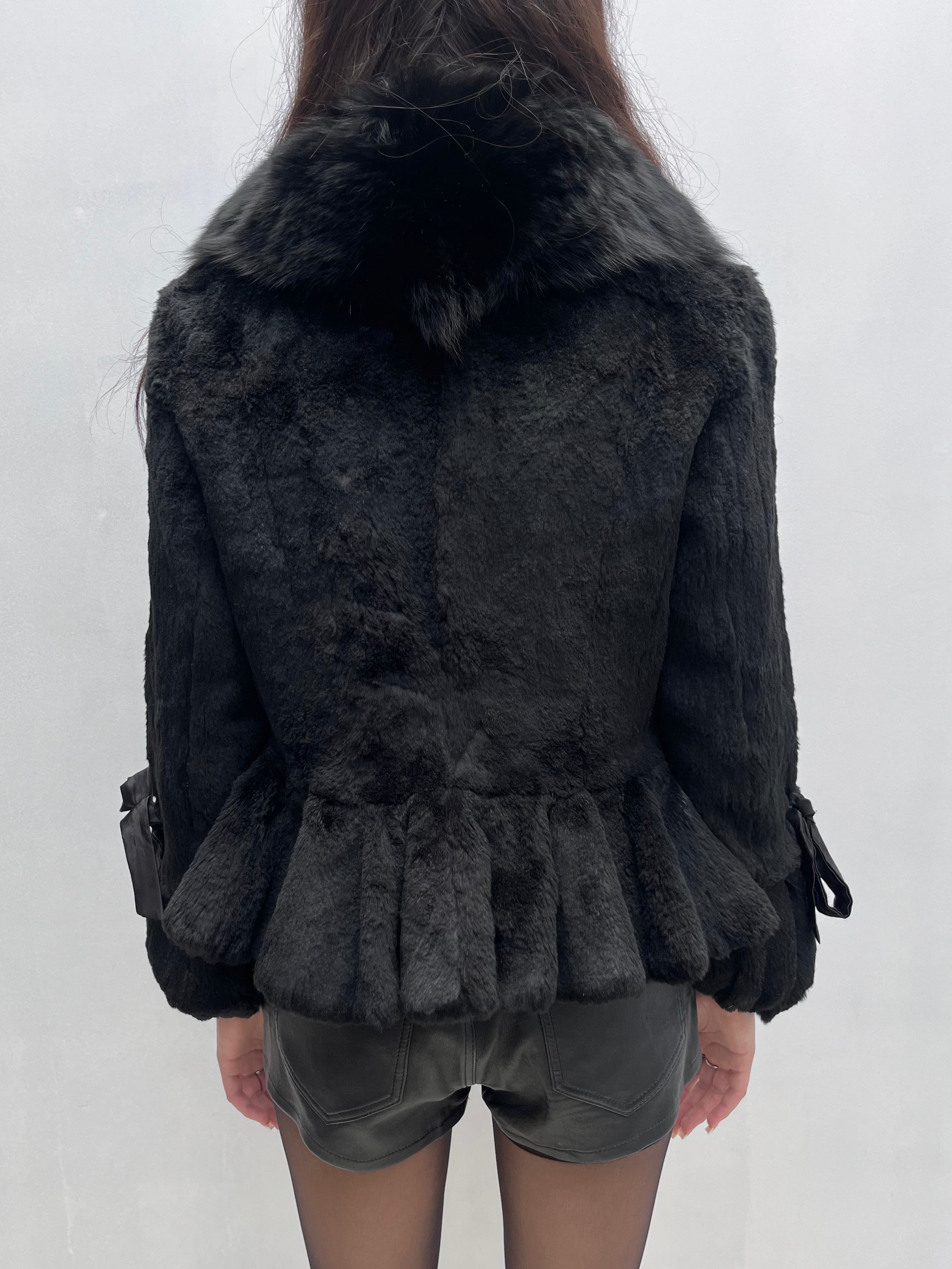 Vintage Black Fox Fur Jacket