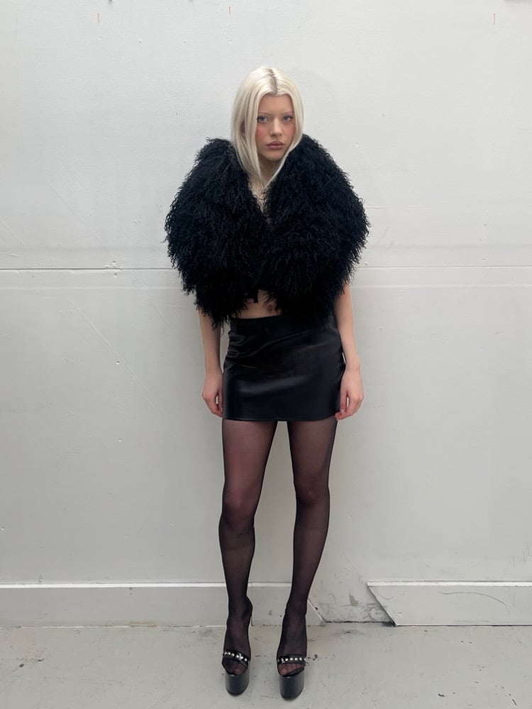 Leather mini skirt