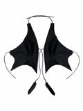 Bat Leather halter with feathers